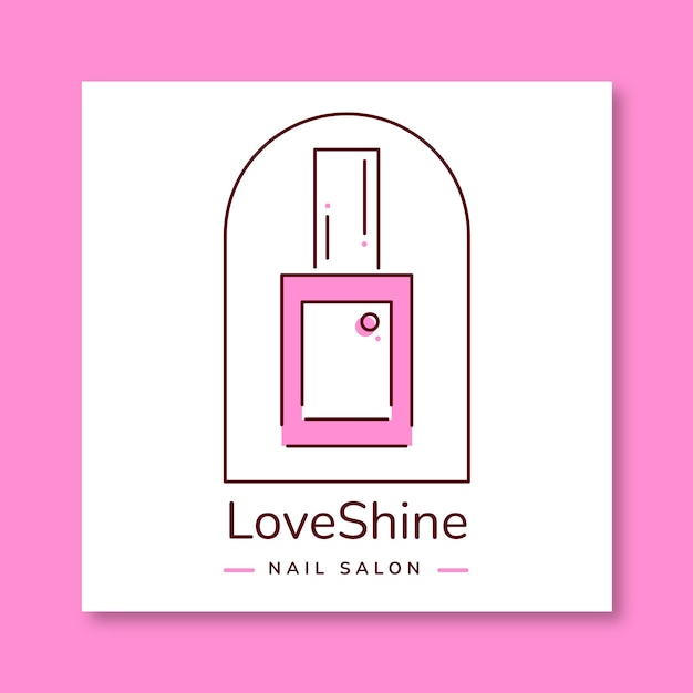 Free Vector linear loveshine nail salon logo