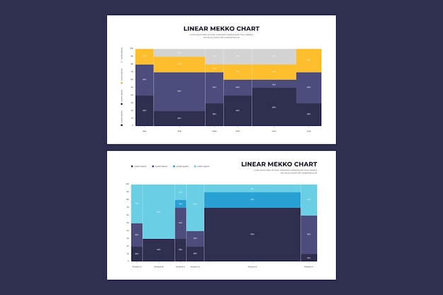 Free vector linear mekko chart infographic