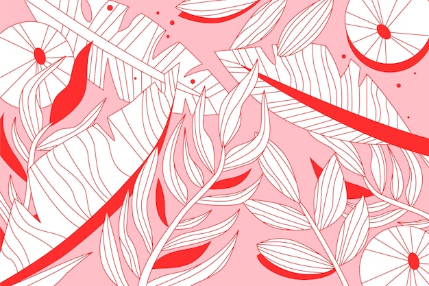 Free Vector linear tropical leaves