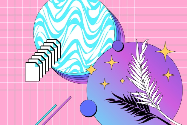 Free Vector linear vintage vaporwave background