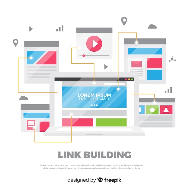 Free vector link building concept