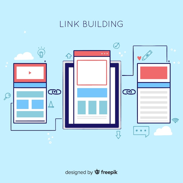 Link building flat background