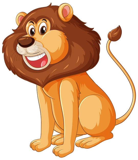 Lion cartoon character in sitting pose