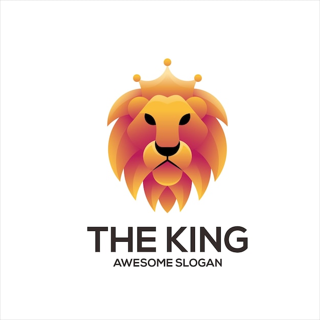 Free Vector lion colorful gradient design illustration logo