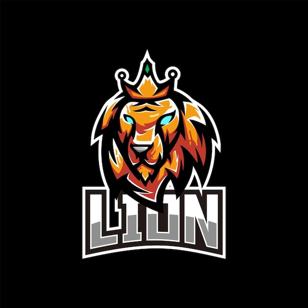 Free vector lion esport mascot gaming logo