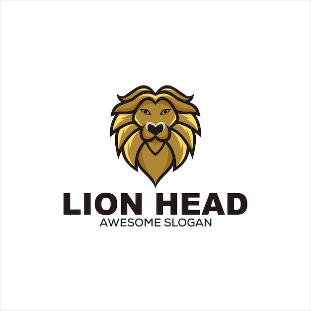 lion head colorful logo illustration mascot