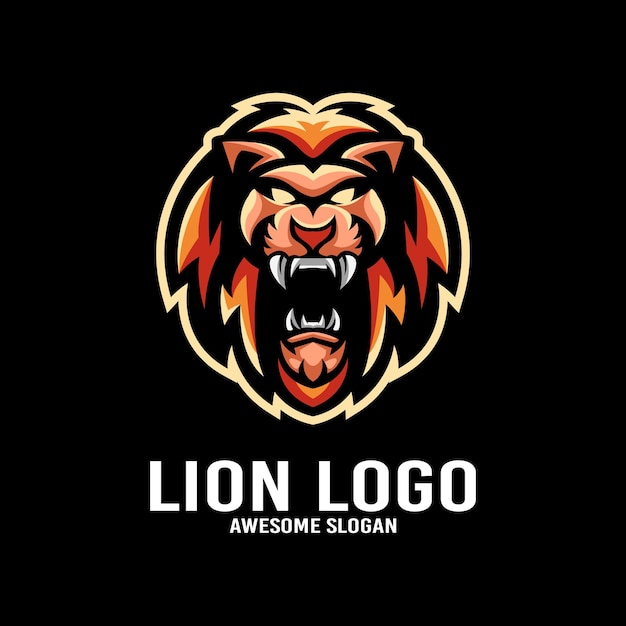 Free Vector lion mascot esport illustration logo