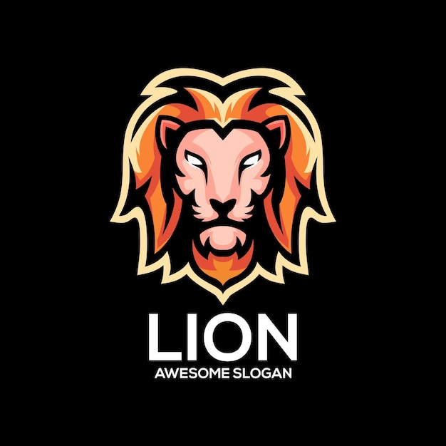 Lion mascot logo design esport illustration