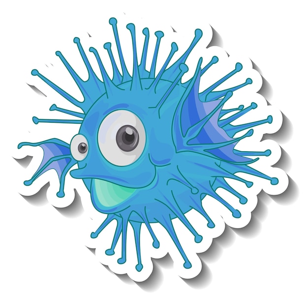 Free Vector lionfish sea animal cartoon sticker