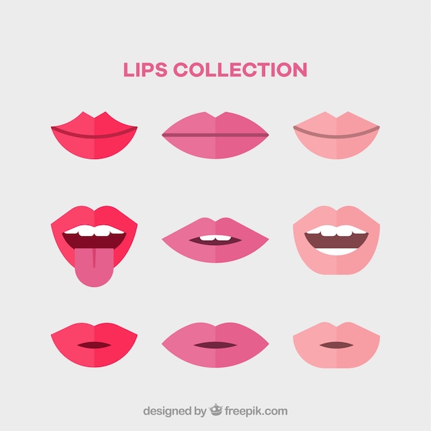 Lips collection with different gestures