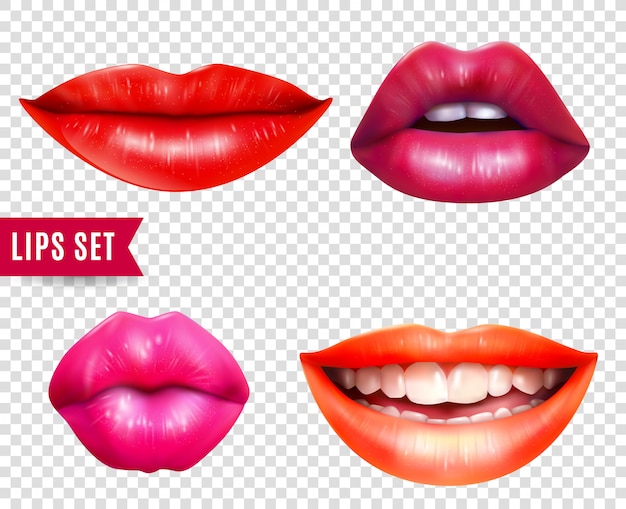 Free Vector lips transparent set