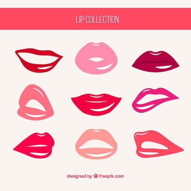 Lips with different expressions