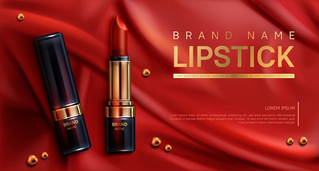 Lipstick cosmetics make up beauty product banner