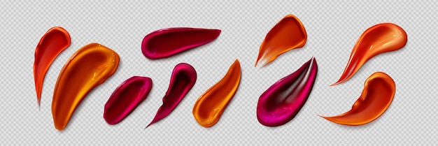 Free Vector lipstick smears set isolated on transparent