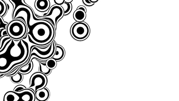 Free Vector liquid 3d monochrome metaball with organic structure abstract vector black and white background fluid futurisctic shapes