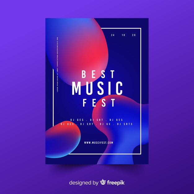 Liquid effect music poster template