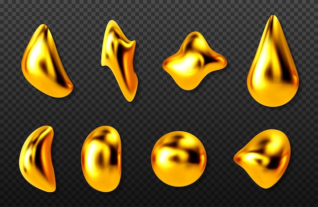 Free vector liquid gold drops set