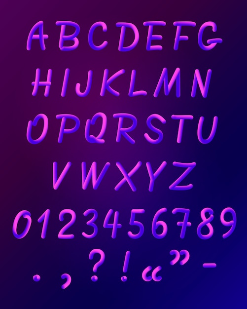 Liquid Neon Font Icon Set