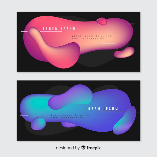 Free Vector liquid shapes banner template