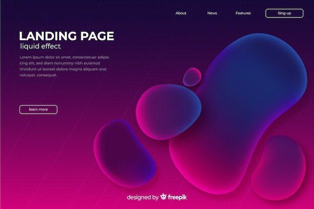 Liquid shapes landing page