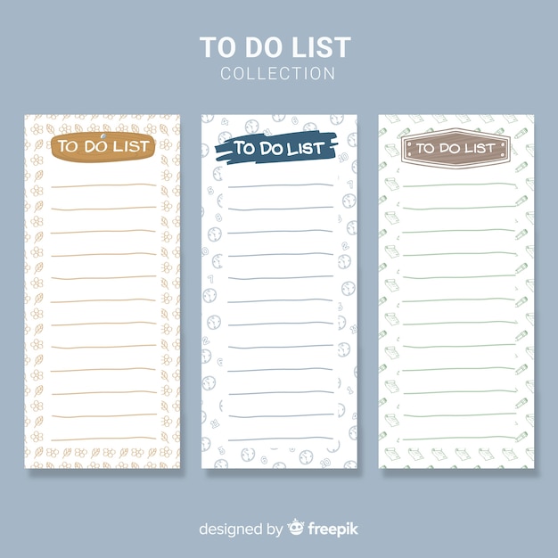 Free vector to do list collection