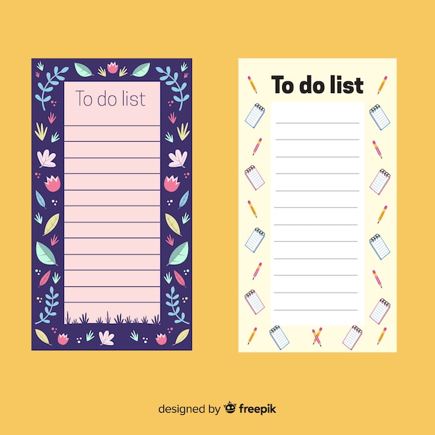 Free Vector to do list collection