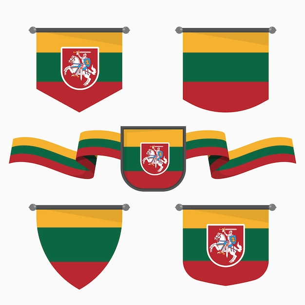 Lithuania flag and national emblems collection