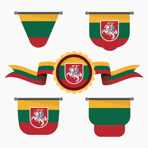 Lithuania flag and national emblems collection