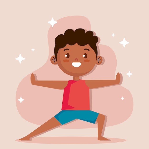 Little afro boy yoga