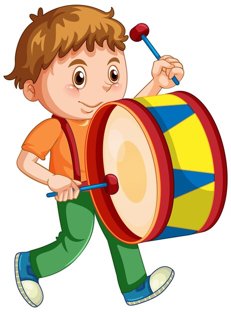 Little boy playing drum