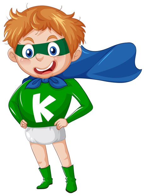 Little boy in superhero costume