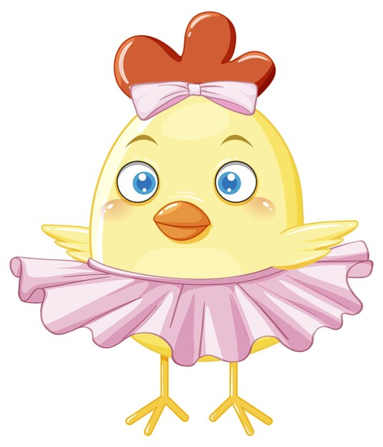 Little chicken in pink skirt