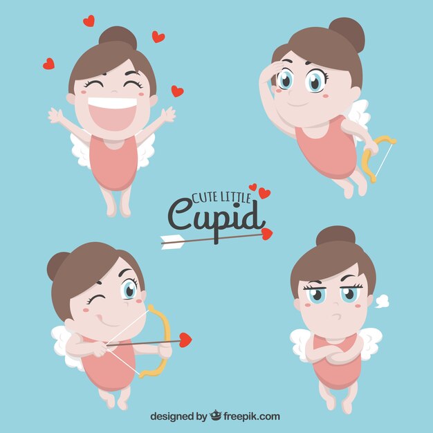 Little cupid with expressive faces