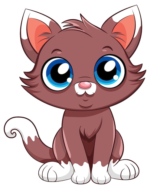 Free Vector little cute cat cartoon character