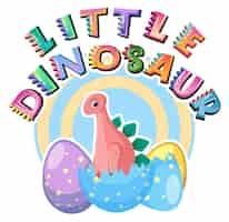 Free vector little cute dinosaur cartoon in party theme