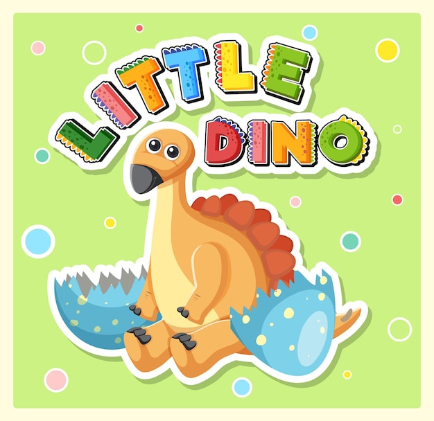 Free vector little cute dinosaur cartoon poster