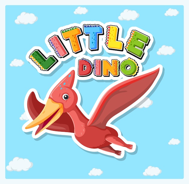 Little cute dinosaur cartoon poster