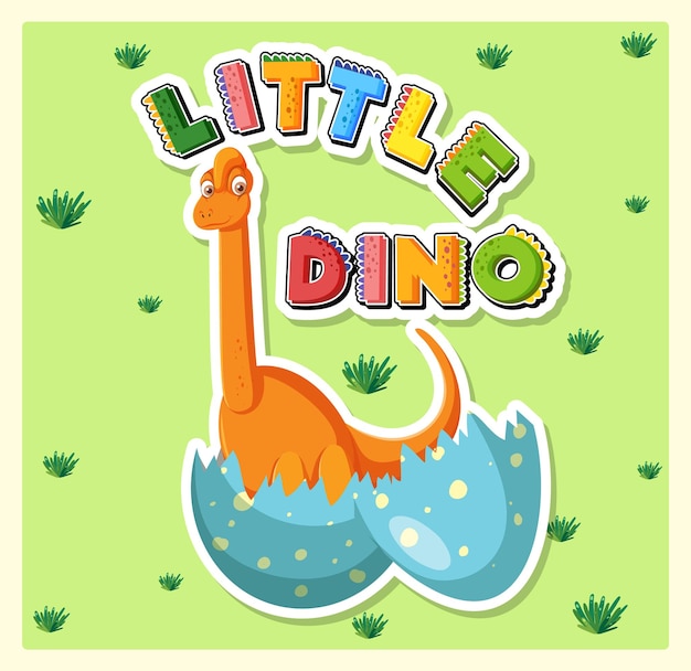 Free vector little cute dinosaur cartoon poster