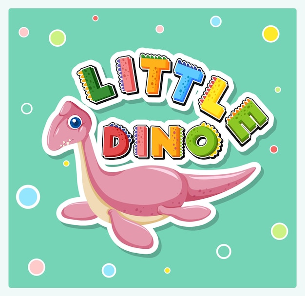 Free vector little cute dinosaur cartoon poster