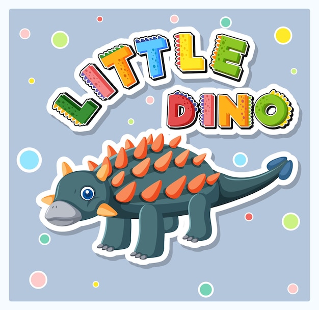 Free Vector little cute dinosaur cartoon poster