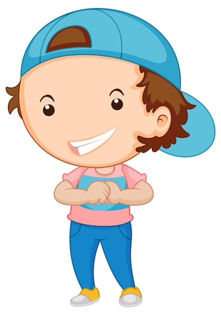 Little happy boy cartoon character