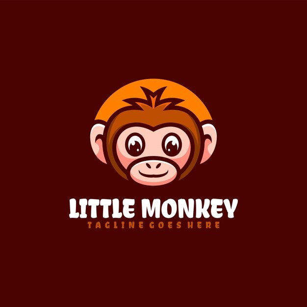 little monkey mascot logo design