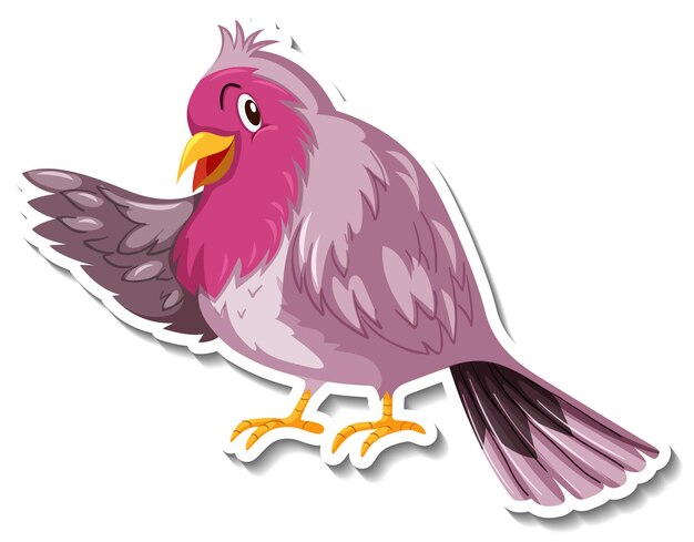 Little pink bird animal cartoon sticker