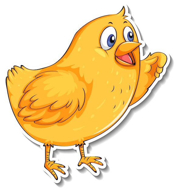 Free Vector little yellow bird animal cartoon sticker