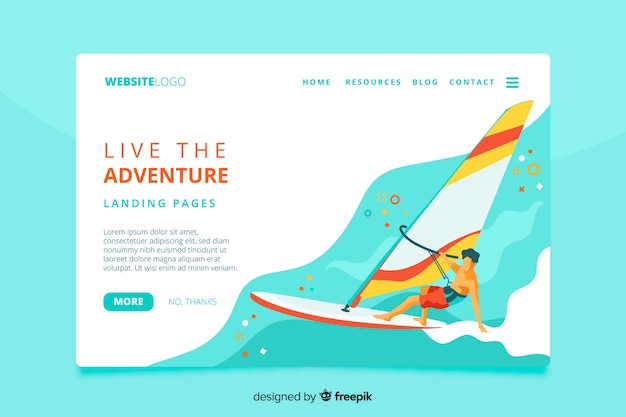 Live the adventure landing page