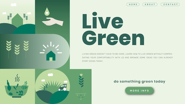 Live green template landing page