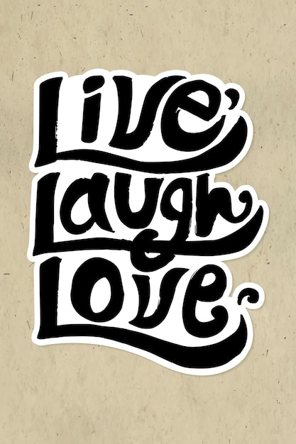 Free Vector live love laugh vector typography sticker