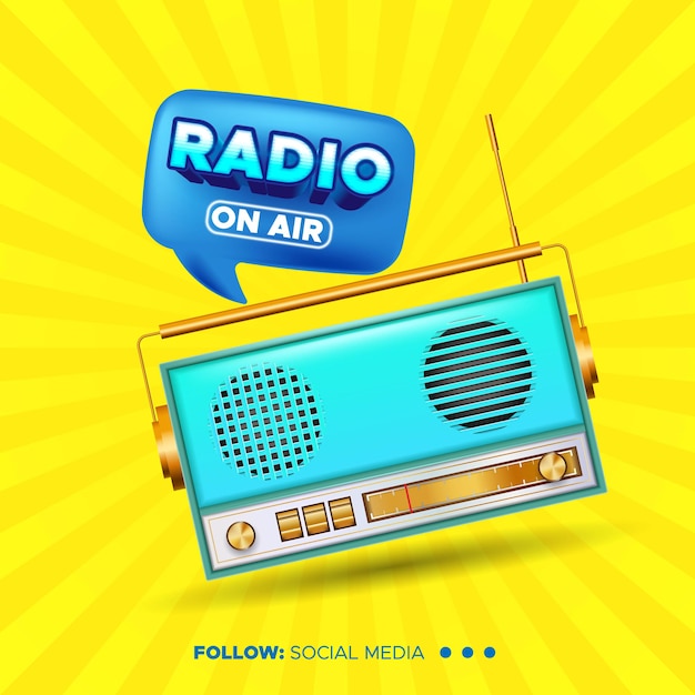 Live radio social media template