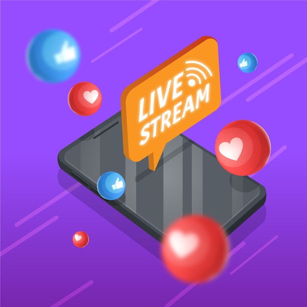 Free Vector live stream concept