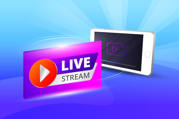 Free vector live stream concept